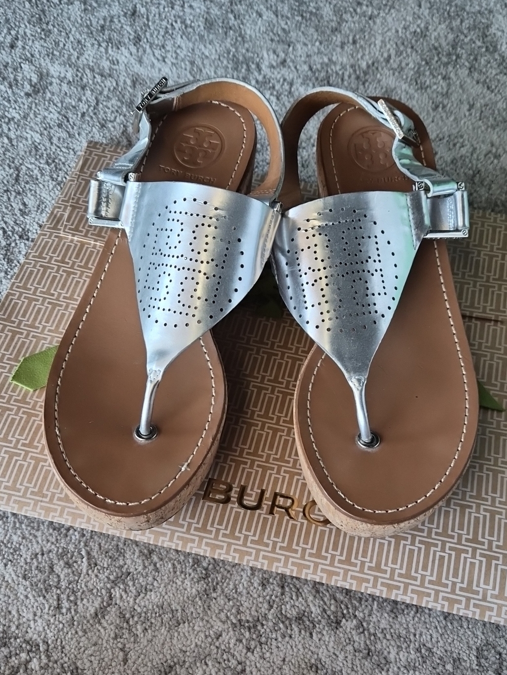 Tory Burch Landon Laser Cut Cork Wedge